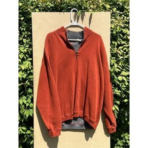 Tommy Bahama Sweater Mens XL 1/4 Zip Pullover Long Sleeve Knit Outdoor Orange
